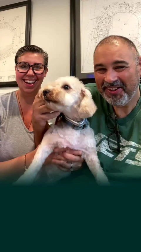 Michael & Lorena T. sharing their Central Park Puppies experience